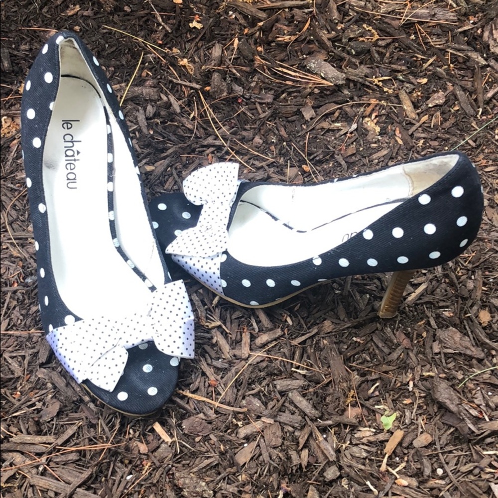 Le Chateau Canada - polkadot peep toe high heels